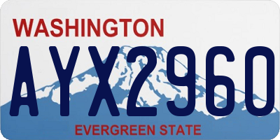 WA license plate AYX2960