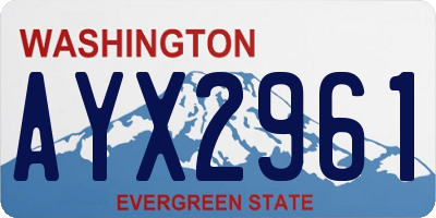 WA license plate AYX2961