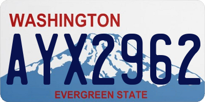 WA license plate AYX2962