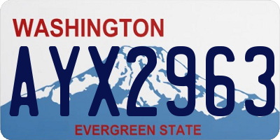 WA license plate AYX2963