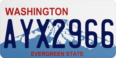 WA license plate AYX2966