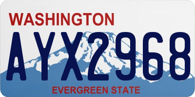 WA license plate AYX2968