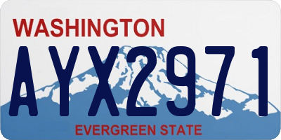 WA license plate AYX2971