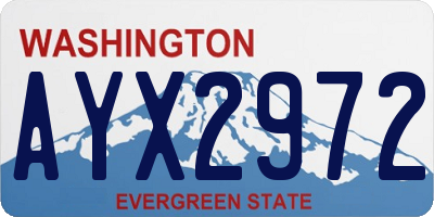 WA license plate AYX2972