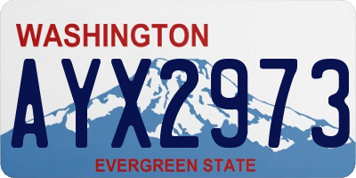 WA license plate AYX2973