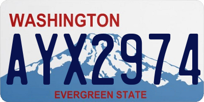 WA license plate AYX2974