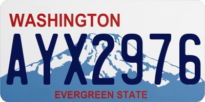 WA license plate AYX2976