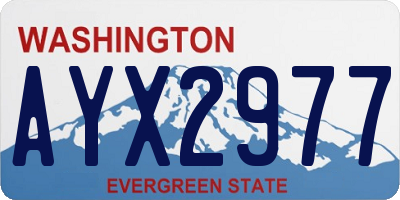 WA license plate AYX2977