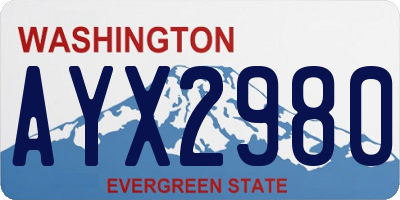 WA license plate AYX2980