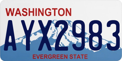 WA license plate AYX2983