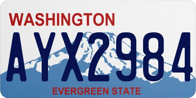 WA license plate AYX2984