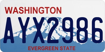 WA license plate AYX2986