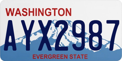 WA license plate AYX2987