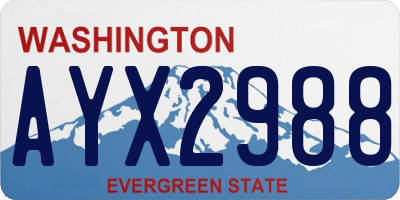 WA license plate AYX2988