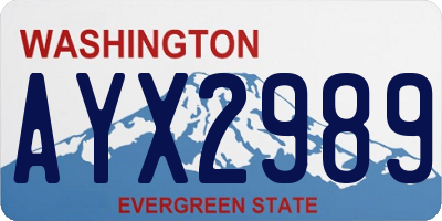 WA license plate AYX2989