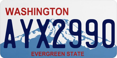 WA license plate AYX2990