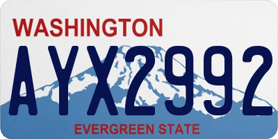 WA license plate AYX2992