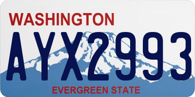 WA license plate AYX2993