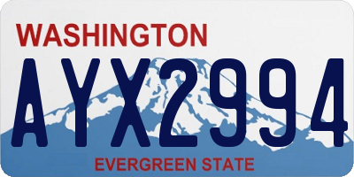 WA license plate AYX2994