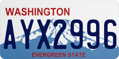 WA license plate AYX2996