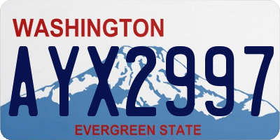 WA license plate AYX2997