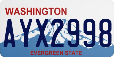 WA license plate AYX2998