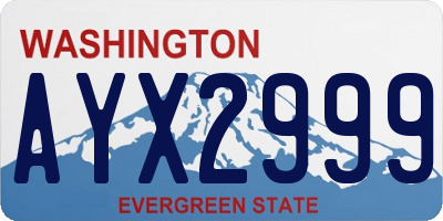 WA license plate AYX2999