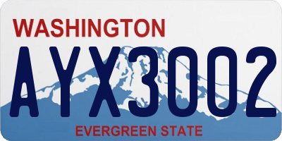 WA license plate AYX3002