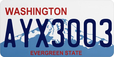 WA license plate AYX3003