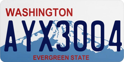 WA license plate AYX3004