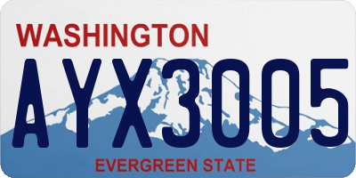 WA license plate AYX3005