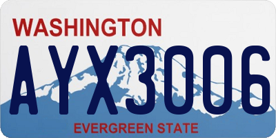 WA license plate AYX3006