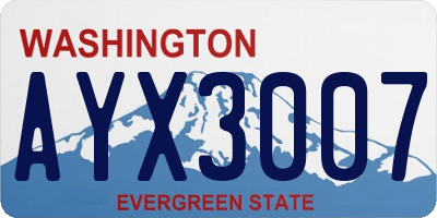 WA license plate AYX3007