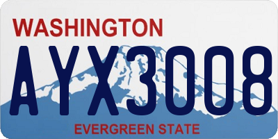 WA license plate AYX3008