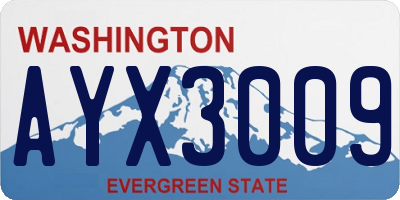 WA license plate AYX3009