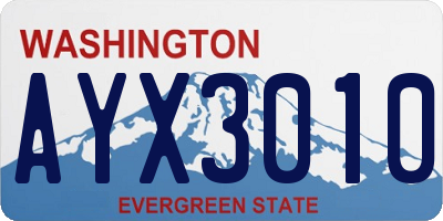 WA license plate AYX3010