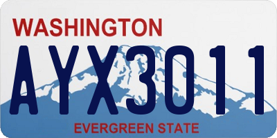 WA license plate AYX3011