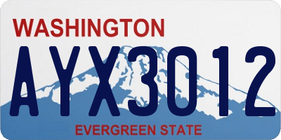 WA license plate AYX3012