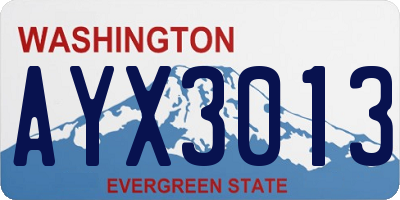 WA license plate AYX3013