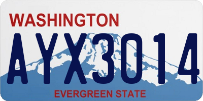 WA license plate AYX3014