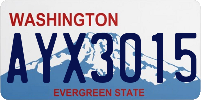 WA license plate AYX3015