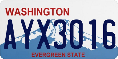 WA license plate AYX3016