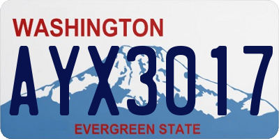 WA license plate AYX3017