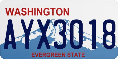 WA license plate AYX3018