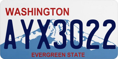 WA license plate AYX3022