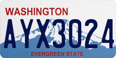 WA license plate AYX3024