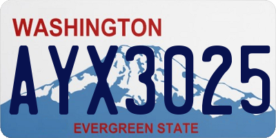 WA license plate AYX3025