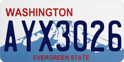 WA license plate AYX3026