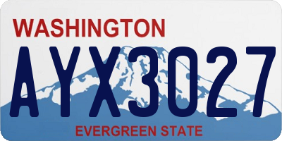 WA license plate AYX3027