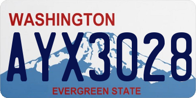 WA license plate AYX3028